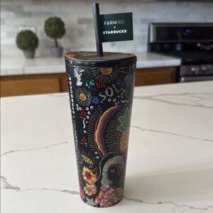 New 24 oz Farm Rio x Starbucks Colorful Tumbler